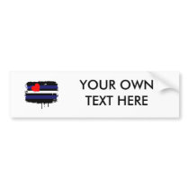 LEATHER FLAG DRIPPING BUMPER STICKER