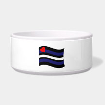 LEATHER FLAG WAVING PET WATER BOWL