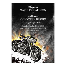 Leather & Flames Offbeat Biker Wedding Invitation