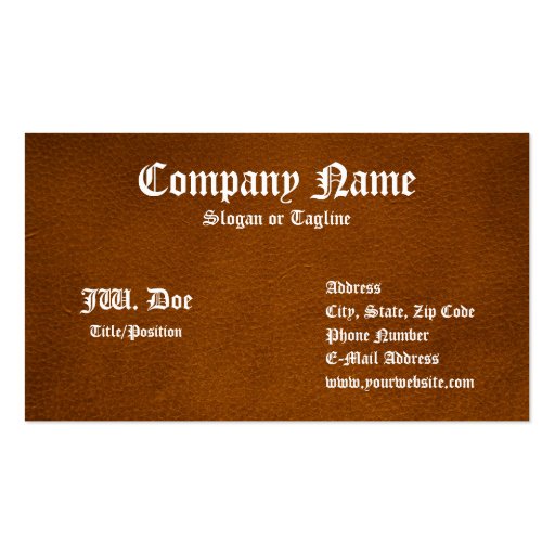 Leather Iron Celtic Dog Business Cards (back side)