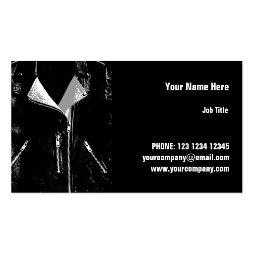 Leather Jacket White business card horizontal (front side)