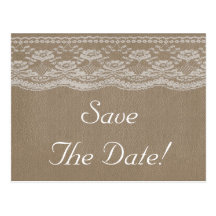 Leather & Lace Wedding Save The Date Post Cards