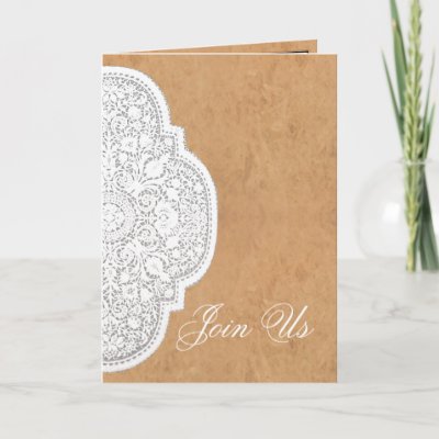 Leather Lace Western Wedding Invitation CARDS by RanchLady