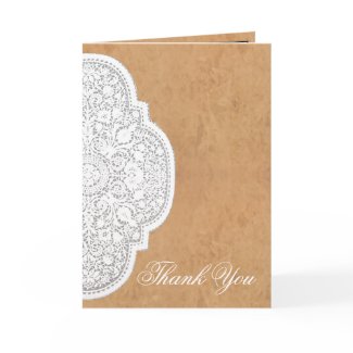 Leather & Lace Western Wedding Thank You card
