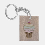 Leather-Look Baking Soft Square Acrylic Key Chains