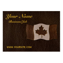 Leather-Look Canada Flag Dark Business Card