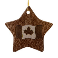 Leather-Look Canada Flag Christmas Tree Ornament