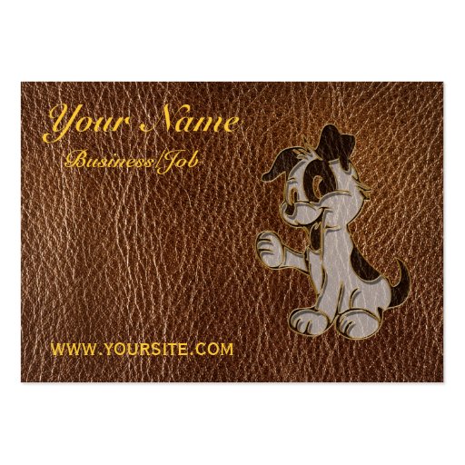 Leather-Look Dog Business Card Templates (front side)