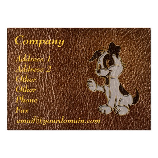 Leather-Look Dog Business Card Templates (back side)
