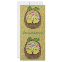 Leather-Look Easter Basket Personalized Rack Card