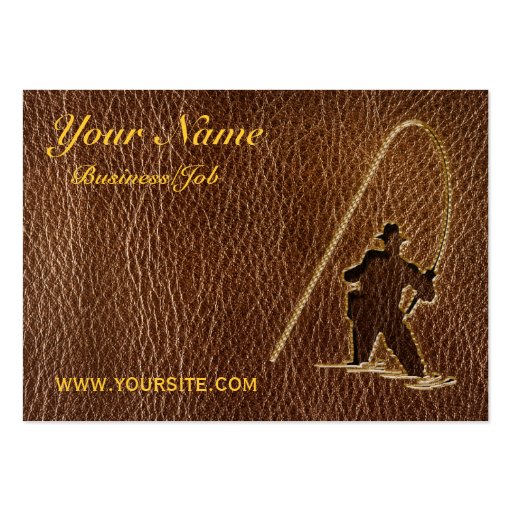 Leather-Look Fisherman Business Cards (front side)
