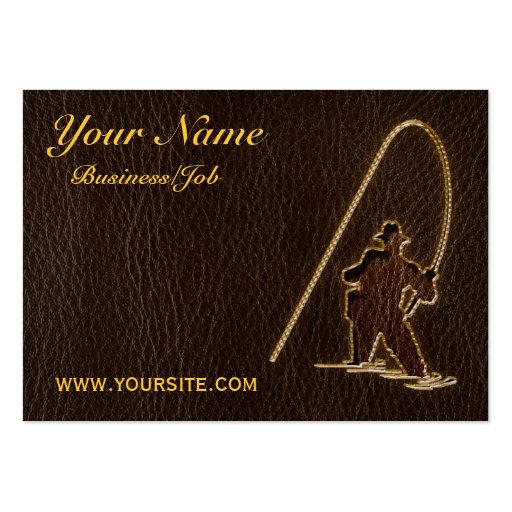 Leather-Look Fisherman Dark Business Cards