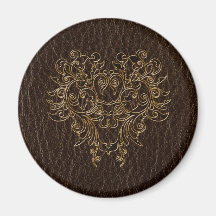 Leather-Look Flower 2 Dark Fridge Magnets