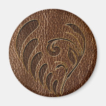 Leather-Look Flower Refrigerator Magnet