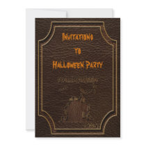 Leather-Look Halloween 1 Invites