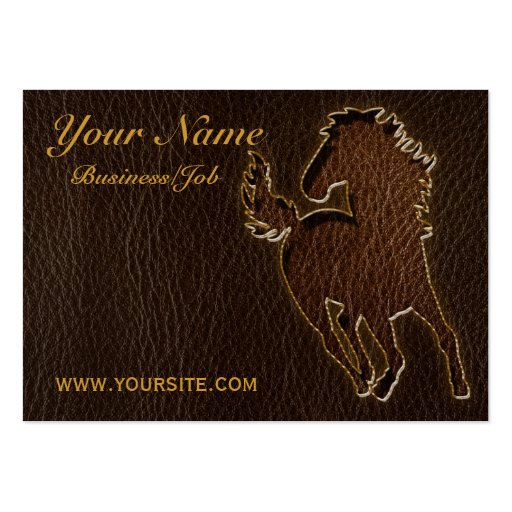 Leather-Look Horse Dark Business Cards