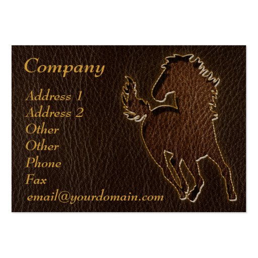 Leather-Look Horse Dark Business Cards (back side)