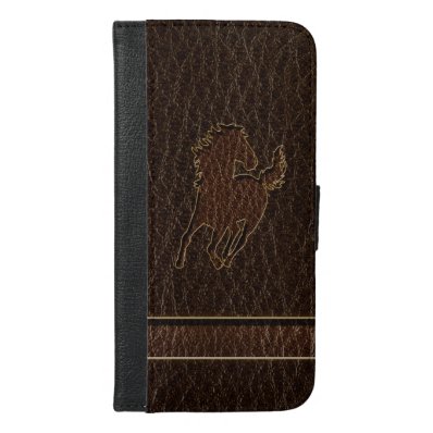 Leather-Look Horse Dark iPhone 6/6S Plus Wallet Case