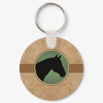 Leather look Horse Head KEYCHAIN