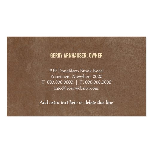 Leather Look Horse Imprint Business Cards (back side)