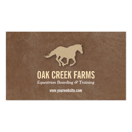 Leather Look Horse Imprint Business Cards