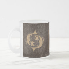 Leather-Look Pisces Coffee Mug
