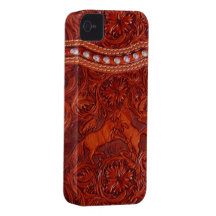 leather mustangs with silver beading iphone case Case-Mate iPhone 4 cases