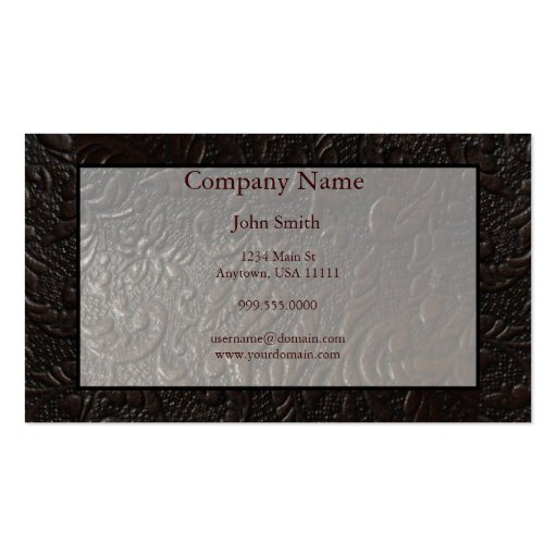 Leather Paisley Business Card (front side)