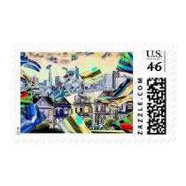 Leather Pride Flags Over San Francisco Postage Stamps