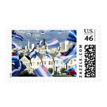 Leather Pride Flags Over San Francisco Stamps