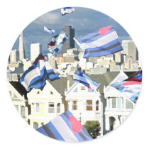 Leather Pride Flags Over San Francisco stickers
