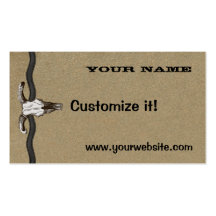 Leather & Skull Western Business Cards