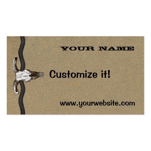 Leather & Skull Western Business Cards (front side)