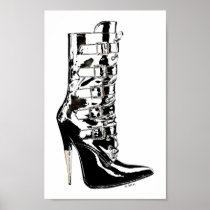 Leather Stilletto Boot Posters