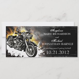 Leather Studded Biker Wedding Invitation invitation