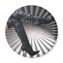 Leather Thigh High Boot -Gray - Magnet