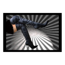 Leather Thigh High Boot -Gray - Poster posters by uniqueandkinky Leather Thigh High Boot -Gray - Poster posters