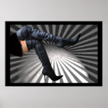 Leather Thigh High Boot -Gray - Poster posters