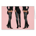 Leather Thigh High Boot Models Greeting Cards