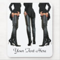 Leather Thigh High Boot Models - Mousepad mousepad