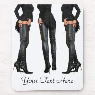 Leather Thigh High Boot Models - Mousepad mousepad