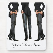 Leather Thigh High Boot Models - Mousepad by uniqueandkinky Leather Thigh High Boot Models - Mousepad