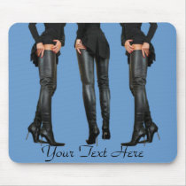 Leather Thigh High Boot Models - Mousepad by uniqueandkinky Leather Thigh High Boot Models - Mousepad