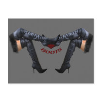 Leather Thigh High Boots postcards