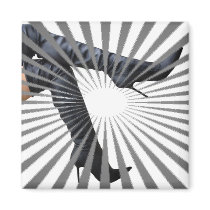 Leather Thigh High Boots Silver Starburst Magnet