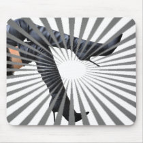 Leather Thigh High Boots Silver Starburst Mouse Pad
