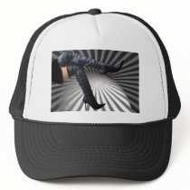 Leather Thigh High Boots Starburst and Clouds Mesh Hat