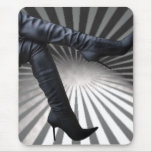 Leather Thigh High Boots Starburst and Clouds Mouse Pad