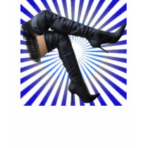 Leather Thigh High Boots T-Shirt
