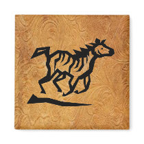 Leather Tool Print Design w/Horse Fridge Magnet by Westernpalamino Leather Tool Print Design w/Horse Fridge Magnet